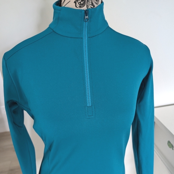 ARC'TERYX | Women's Blue Fitted Quarter Zip Long Sleeved Baselayer Pullover Top - Picture 2 of 4